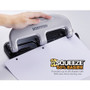 Bostitch 20-Sheet EZ Squeeze Three-Hole Punch, 9/32" Holes, Black/Silver
