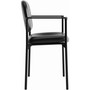 HON VL616 Stacking Guest Chair with Arms, Bonded Leather Upholstery, 23.25" x 21" x 32.75", Black Seat, Black Back, Black Base