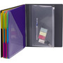 Smead Poly Project Organizer, 24 Letter-Size Sleeves, Gray with Bright Pockets