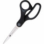 Sparco Straight Scissors w/Rubber Grip Handle - 7" Overall Length - Straight - Stainless Steel - Pointed Tip - Black, Gray - (SPR25225)