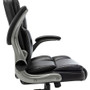 NuSparc Leather Rolling Chair - Mid Back - 5-star Base - Black - Bonded Leather - Armrest