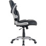 NuSparc Leather Rolling Chair - Mid Back - 5-star Base - Black - Bonded Leather - Armrest