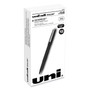 uniball Rollerball Pen, Stick, Extra-Fine 0.5 mm, Black Ink, Black Barrel, Dozen