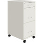 NuSparc Mobile File Cabinet - 14.2" Width x 18" Depth x 29.5" Height - 3 x Drawer(s) for File, Box - Letter - Mobility, Locking Drawer, Glide Suspension, 3/4 Drawer Extension, Cam Lock, Nonporous Surface - White
