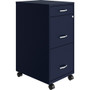 NuSparc Mobile File Cabinet - 14.2" Width x 18" Depth x 29.5" Height - 3 x Drawer(s) for File, Box - Letter - Mobility, Locking Drawer, Glide Suspension, 3/4 Drawer Extension, Cam Lock, Nonporous Surface - Blue