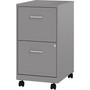 NuSparc Mobile File Cabinet - 14.2" Width x 18" Depth x 26.5" Height for File - Letter - Mobility, Locking Drawer, Glide Suspension, 3/4 Drawer Extension, Cam Lock, Nonporous Surface - Silver - Painted Steel, Steel