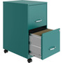 NuSparc Mobile File Cabinet - 14.2" Width x 18" Depth x 26.5" Height for File - Letter - Mobility, Locking Drawer, Glide Suspension, 3/4 Drawer Extension, Cam Lock, Nonporous Surface - Teal - Painted Steel, Steel
