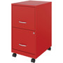 NuSparc Mobile File Cabinet - 14.2" Width x 18" Depth x 26.5" Height for File - Letter - Mobility, Locking Drawer, Glide Suspension, 3/4 Drawer Extension, Cam Lock, Nonporous Surface - Red - Painted Steel, Steel
