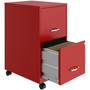 NuSparc Mobile File Cabinet - 14.2" Width x 18" Depth x 26.5" Height for File - Letter - Mobility, Locking Drawer, Glide Suspension, 3/4 Drawer Extension, Cam Lock, Nonporous Surface - Red - Painted Steel, Steel