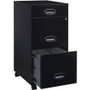 NuSparc File Cabinet - 14.2" Width x 18" Depth x 29.5" Height - 3 x Drawer(s) for Pencil, File - Letter - Vertical - Mobility, Glide Suspension, Drawer Extension, Anti-tip, Lockable, Wheels, Nonporous Surface