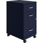 NuSparc 3-Drawer Organizer Metal File Cabinet - 14.2" Width x 18" Depth x 26.7" Height - 3 x Drawer(s) for File, Box - Letter - Glide Suspension, 3/4 Drawer Extension, Anti-tip, Lockable, Mobility - Navy
