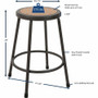 Lorell Metal Shop Stool - Wood, Medium Density Fiber (MDF) Seat Material - (LLR83080)