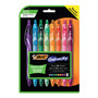 BIC Gel-ocity Quick Dry Gel Pen, Retractable, Medium 0.7 mm, Randomly Assorted Ink and Barrel Colors, 8/Pack