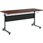 Lorell Shift 2.0 Flip and Nesting Mobile Table - Laminated Rectangle Top - 60" Table Top Length x 24" Table Top Width x 1" Table Top Thickness - 29.50" Height - Assembly Required - Mahogany