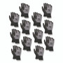 MCR Safety Ninja Nitrile Coating Nylon/Spandex Gloves, Black/Gray, Small, Dozen