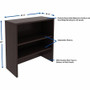 Lorell Essentials 2-shelf Stack-on Bookcase - 36" Height x 36" Width x 15" Depth - 2 Shelve(s) - Material: Laminate, Metal - Finish: Espresso - Stackable, Cam Lock