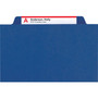 Smead Four-Section Pressboard Top Tab Classification Folders, Four SafeSHIELD Fasteners, 1 Divider, Letter Size, Dark Blue, 10/Box