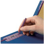 Smead Four-Section Pressboard Top Tab Classification Folders, Four SafeSHIELD Fasteners, 1 Divider, Letter Size, Dark Blue, 10/Box