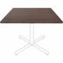 Lorell Hospitality/Conference Tabletop - 36" Width x 1" Thickness x 36" Length - Band Edge - Finish: Espresso - White Table Top - Sturdy