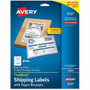 Avery TrueBlock Paper Receipt Shipping Labels - 5 1/16" Width x 7 5/8" Length - Permanent Adhesive - Rectangle - Inkjet - White
