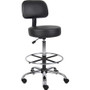 Boss Drafting Stool - Black Seat Color - Vinyl Seat Material - Black Back Color - Chrome, Black Frame Color - Chrome Frame Material