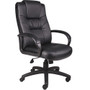 Boss B7501 Executive Chair - Black Seat Color - LeatherPlus Seat Material - Black Back Color - Leather Back Material - Black Frame Color