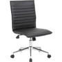 Boss Black Vinyl Armless Hospitality Chair - Black Seat Color - Vinyl Seat Material - Black Back Color - Vinyl Back Material - Chrome Frame Color