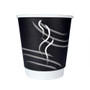 RDI 10 oz Double Wall Hot Paper Cups - 10 fl oz - Black - CFPCPDBU10BLK