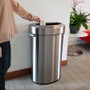 HLS Commercial Semi-Round Open Top Trash Can - 23 gal Capacity - Half-round - Fingerprint Proof, Smudge Resistant, Durable, Handle - 33" Height x 12.4" Width x 19.8" Depth - HLCHLS23DOT