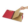 AbilityOne 7530016006972, SKILCRAFT Pocket Classification Folder, 2" Expansion, 2 Dividers, 6 Fasteners, Letter Size, Dark Red, 10/Box