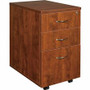 Lorell Essentials Series Box/Box/File Mobile File Cabinet - 28.4" Height x 15.7" Width x 22" Depth x 1" Thickness - 3 x Box, File Drawer(s) - Finish: Cherry, Laminate - Leveling Glide