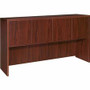 Lorell Essentials Series Stack-on Hutch with Doors - 36" Height x 71.8" Width x 15" Depth - 4 Door(s) - Finish: Laminate, Mahogany - Cord Management, Grommet, Durable