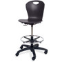 Virco Zuma Lab Stool - Black Seat Color - Plastic Seat Material - Black Back Color - Polypropylene Back Material - Steel Frame Material