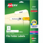 Avery TrueBlock File Folder Labels - 2/3" Width x 3 7/16" Length - Permanent Adhesive - Rectangle - Laser, Inkjet - White