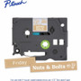 Brother Genuine P-touch TZeMQ835 WHT on SATIN GLD Label Tape, Laminated, 12mmX5m - BRTTZEMQ835G