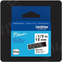 Brother P-touch BTAG-335 White on Black Label Tape - x 15/32" Width x 13 1/8 ft Length - Removable Adhesive - White on Black - BRTBTAG335