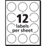 Avery Removable Multi-Use Labels, Inkjet/Laser Printers, 1" dia, White, 12/Sheet, 50 Sheets/Pack, (5410) View Product Image