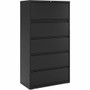 Lorell Fortress Series Lateral File w/Roll-out Posting Shelf - 36" Width x 18.6" Depth x 67.7" Height - 5 x Drawer(s) for File - Letter, Legal, A4 - Lateral - Rust Proof, Interlocking, Leveling Glide, Ball-bearing Suspension, Label Holder