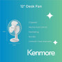 Kenmore 12" Desk Fan - ESMKM60007WH