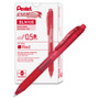Pentel EnerGel-X Gel Pen, Retractable, Fine 0.5 mm, Red Ink, Translucent Red/Red Barrel, Dozen