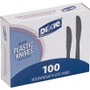 Dixie Plastic Tableware, Heavy Mediumweight Knives, Black, 100/Box (DXEKM507) View Product Image