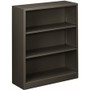 HON Brigade Steel Bookcase | 3 Shelves | 34-1/2"W | Charcoal Finish - 3 Shelf(ves) - 41" Height x 34.50" Width x 12.62" Depth - Adjustable Shelf, Reinforced, Welded, Durable, Compact - Steel