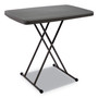 Iceberg IndestrucTable Classic Personal Folding Table, 30" x 20" x 25" to 28", Charcoal