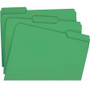 Smead Reinforced Top Tab Colored File Folders, 1/3-Cut Tabs: Assorted, Letter Size, 0.75" Expansion, Green, 100/Box