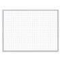 Ghent 1 x 1 Grid Magnetic Whiteboard, 48.5" x 36.5", White/Gray Surface, Satin Aluminum Frame