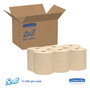 Scott Essential Hard Roll Towels for Business, 1-Ply, 8" x 800 ft, 1.5" Core, Natural, 12 Rolls/Carton