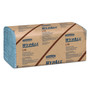 WypAll L10 Windshield Wipers, Banded, 2-Ply, 9.38 x 10.25, Light Blue, 140/Pack, 16 Packs/Carton