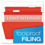 Pendaflex Colored Reinforced Hanging Folders, Legal Size, 1/5-Cut Tabs, Red, 25/Box