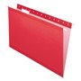 Pendaflex Colored Reinforced Hanging Folders, Legal Size, 1/5-Cut Tabs, Red, 25/Box