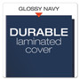 Oxford High Gloss Laminated Paperboard Folder, 100-Sheet Capacity, 11 x 8.5, Navy, 25/Box